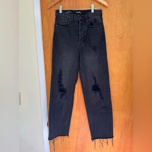 Wild Fable Highest Rise Straight Leg Distressed Black Jeans